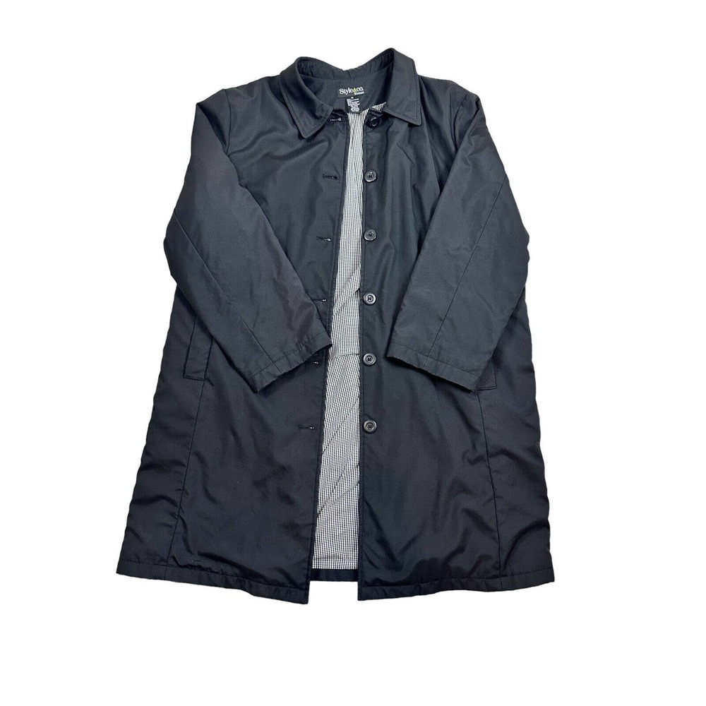 Women’s Black Water Resistant Coat 1X Style&Co